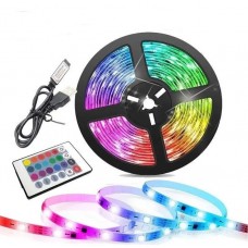 Світлодіодна LED стрічка RGB 2835 довжина 5м 240 LED 3000-6500К USB з пультом 5V, живлення USB