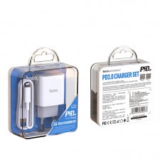Мережевий зарядний пристрій Hoco C76A Speed source PD3.0 set (TO Lightning) (EU) White