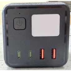 Мережевий фільтр розгалужувач BRZ-005 Power Cube 3 AC sockets & 2 USB / 2 Type-C ports з підсвічуванням Чорний