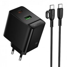 Зарядний пристрій GaN 65W Borofone BAS17A з кабелем C to C (1м)