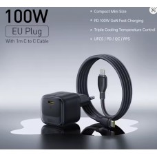 Мережевий зарядний пристрій 100W Baseus EnerFill FH2 Fast Charger з кабелем USB-C Quick Charging GaN
