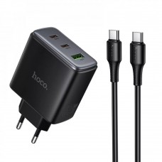 Мережевий зарядний пристрій 65W Hoco C160A 2USB-C/1USB QC/PD65W + кабель Type-C to Type-C (1м) Мережевий зарядний пристрій 65W Hoco C160A 2USB-C/1USB QC/PD65W + кабель Type-C to Type-C (1м)