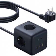 Мережевий зарядний пристрій 67W Baseus EnerFill FA11 Cube Power Strip (3xAC + 2USB + 1Type-C) 1.5m E00082100123-00