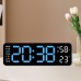 Настінний LED-годинник цифровий з календарем та термометром, модель 5503 (23см*7.5см*3,5см) Blue