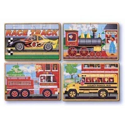 Набір із 4 пазлів в коробці "Машинки" Melissa&Doug (MD3794)