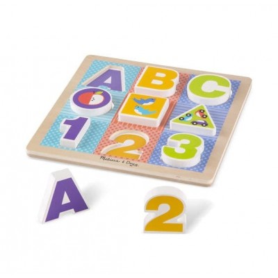 Перший дерев'яний формовий пазл "Букви / Цифри" Melissa&Doug (MD1899)
