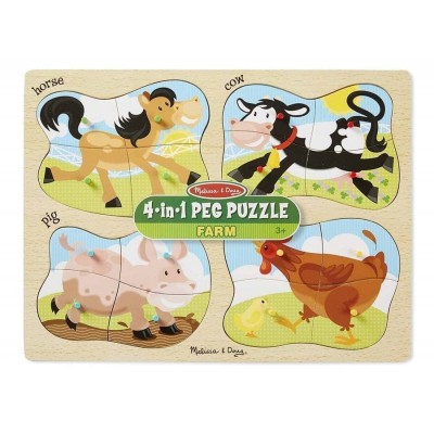Дерев'яні пазли 4 в 1 "Ферма" Melissa&Doug (MD9858)